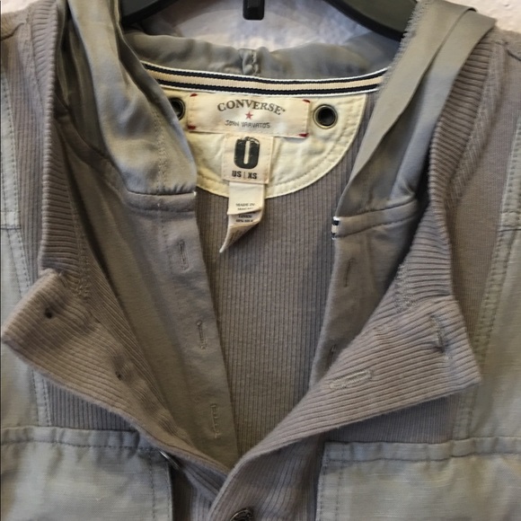 CONVERSE JOHN VARVATOS WOMEN HOODED SHIRT TOP 0 XS - Picture 3 of 8